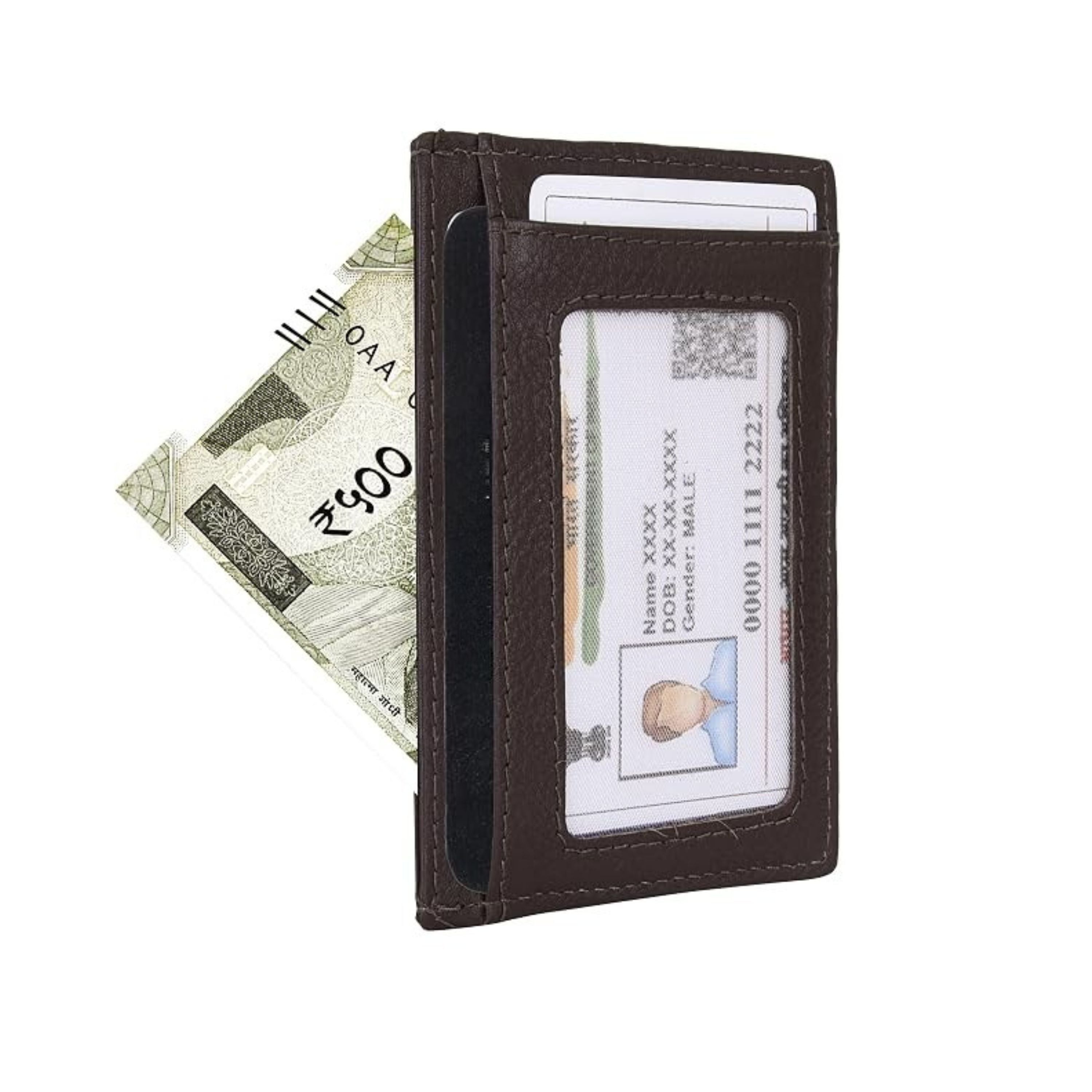LONDON ALLEY  Brown Leather Card Case for Men