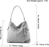 London Alley grey Leather shoulder Handbag for Ladies