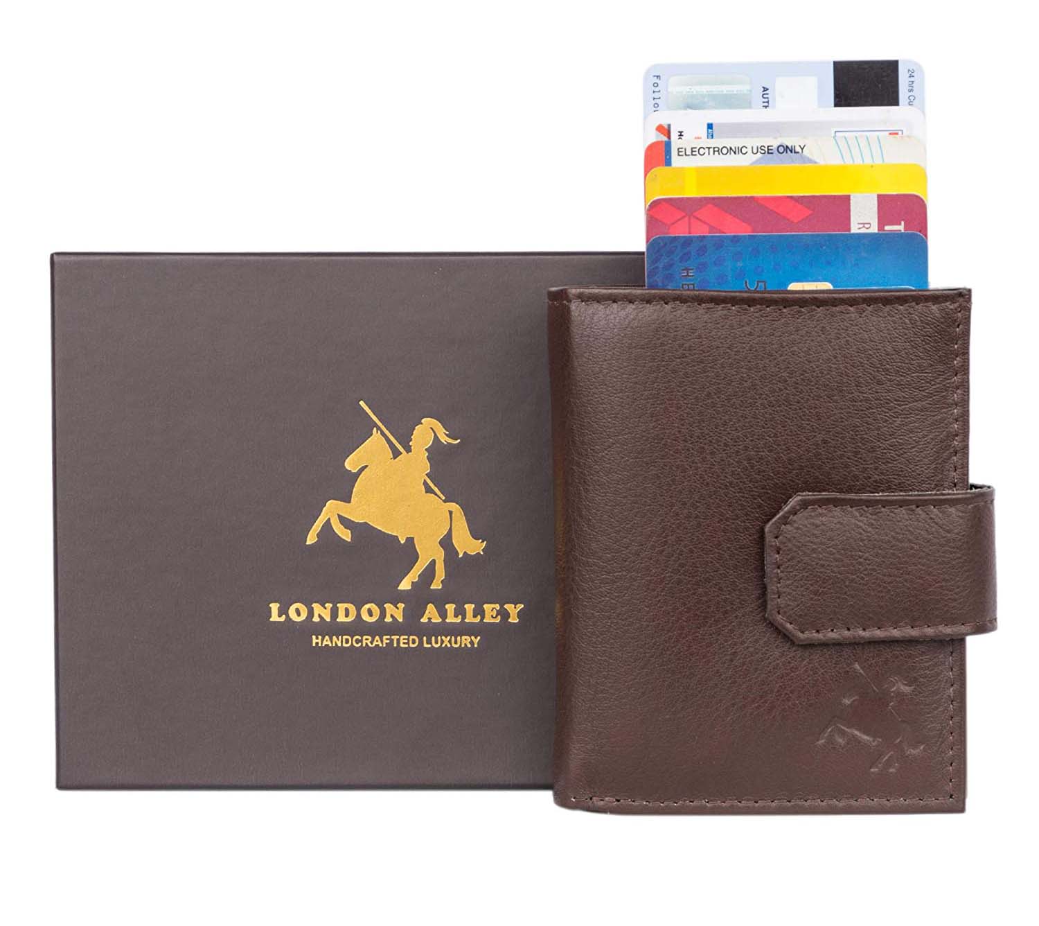 LONDON ALLEY Classic Card Holder, RFID Protected, Classic Leather Cardholder - Mens