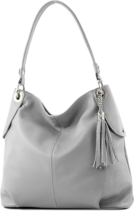 London Alley grey Leather shoulder Handbag for Ladies