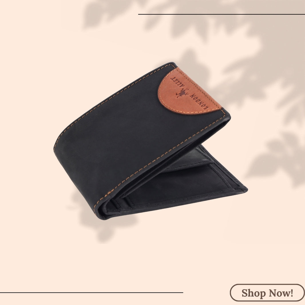 LONDON ALLEY Men's Vintage Green Leather Wallet – RFID Protected Multiple Compartments