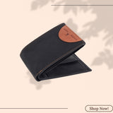 LONDON ALLEY Astor Vintage Black/Tan Men's Leather Wallet | RFID Protected | 6 Card Slots | Gift Box included.