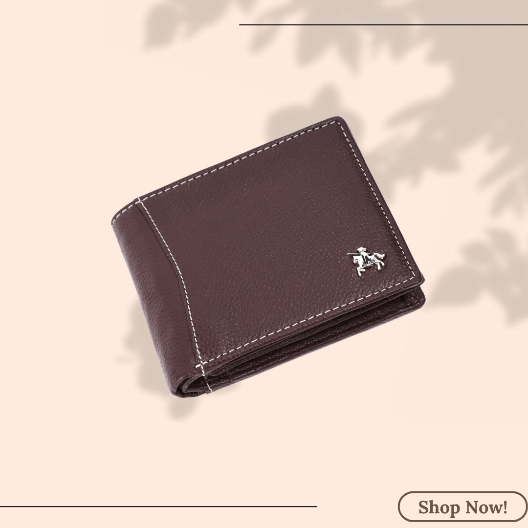 London Alley Berlin Navy Brown Leather Wallet For Men, 6 Card Slot | RFID Blocking