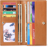 London Alley Tan Slim Leather wallet for Women | Multiple Card Slots | Spacious compartments.