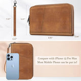 London Alley Tan Leather Passport Holder with Zipper Card Slots | Cash compartments | Currency compartment.