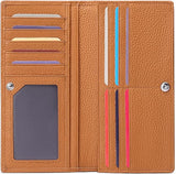 London Alley Tan Slim Leather wallet for Women | Multiple Card Slots | Spacious compartments.