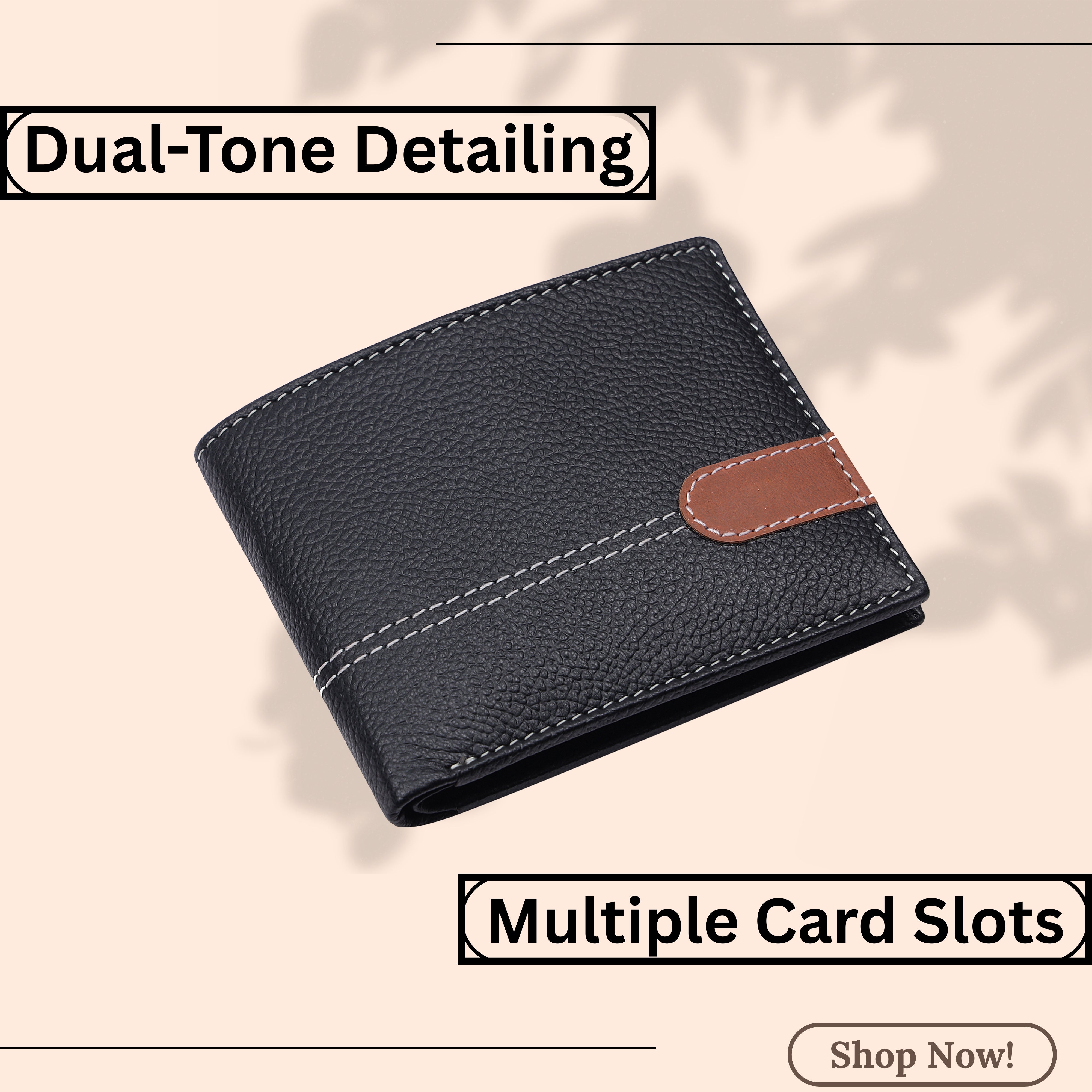 LONDON ALLEY Ash Classic Black Leather Wallet, Keyring & Pen Combo Gift Hamper for Men