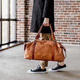 London Alley Full grain Tan Leather Duffel Bag