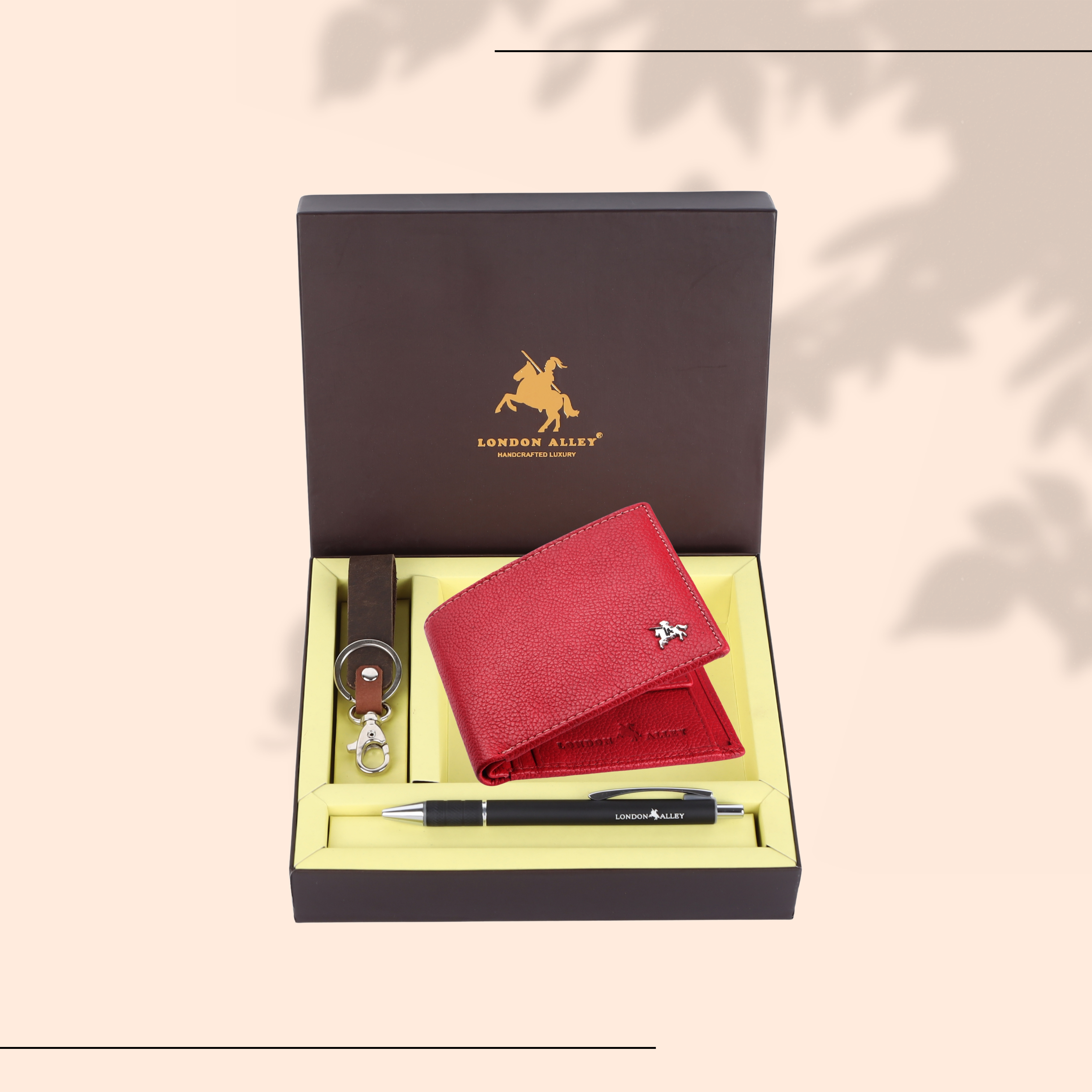London Alley Premium Wallet Gift Set – 8 Card Slots, Keychain & Pen