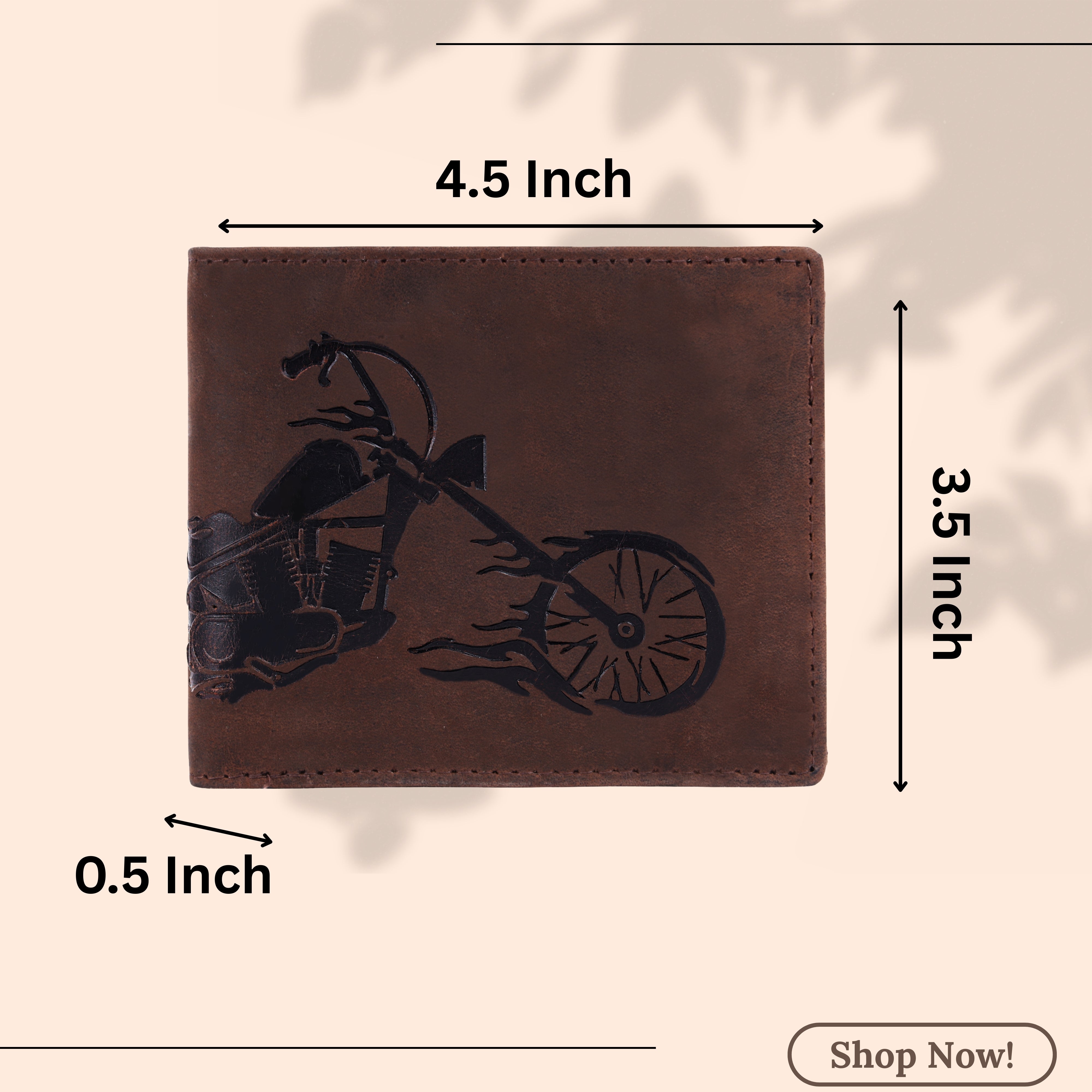 LONDON ALLEY Biker Vintage Brown Leather Wallet for Men.