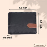 LONDON ALLEY Ash Classic Black Leather Wallet, Keyring & Pen Combo Gift Hamper for Men