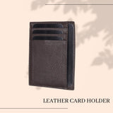 LONDON ALLEY  Brown Leather Card Case for Men