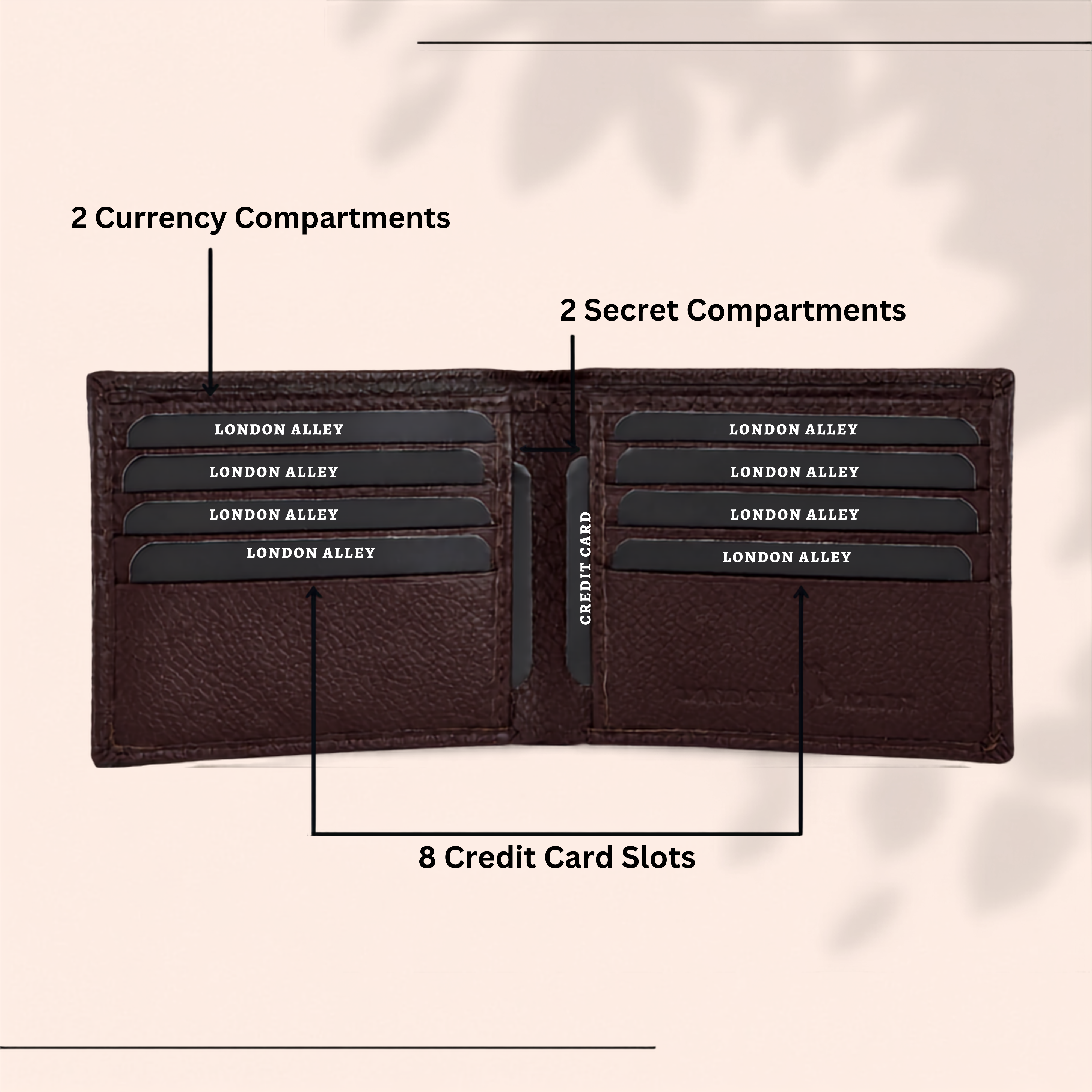 London Alley Premium Wallet Gift Set – 8 Card Slots, Keychain & Pen