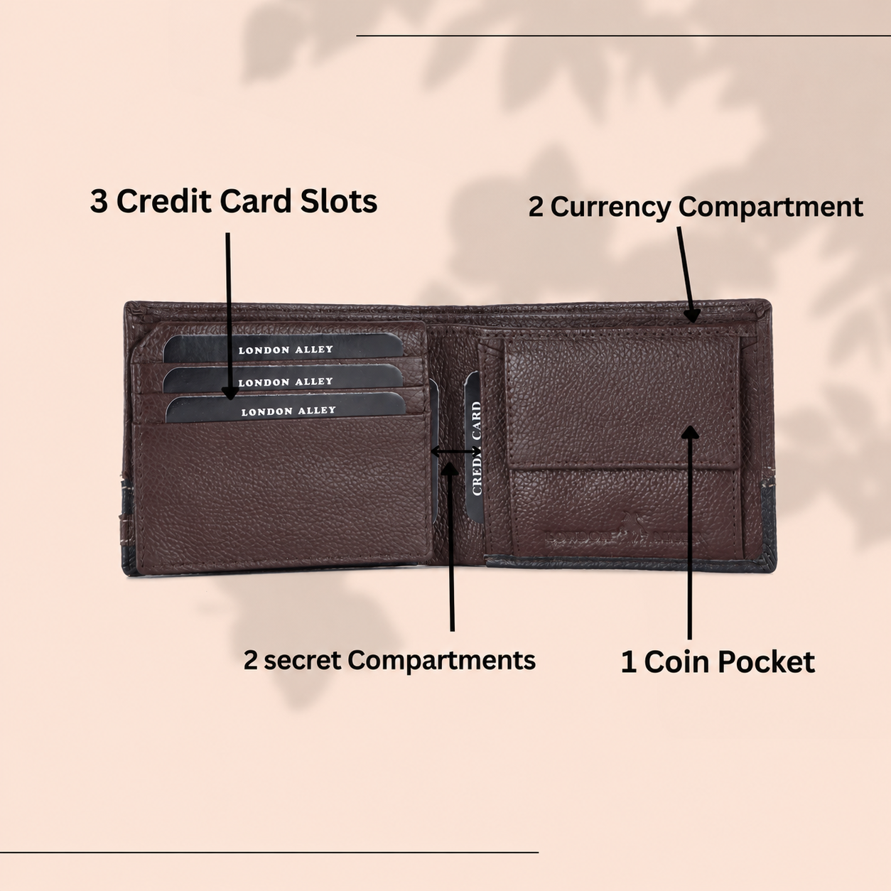 London Alley Premium Men's Wallet Combo – Wallet, Keychain & Pen