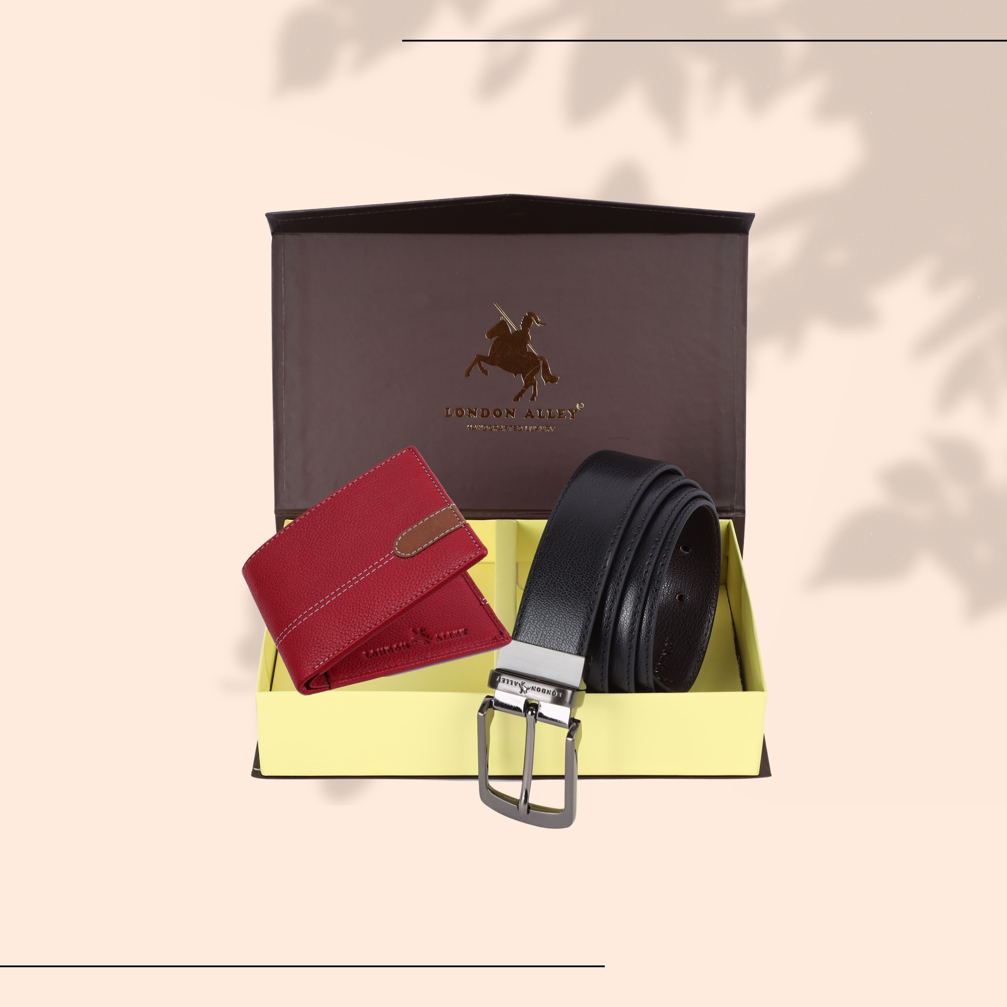 London Alley Swiss Premium Wallet & Reversible Belt Gift Set for Men