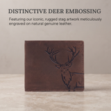 LONDON ALLEY ELK RFID Blocking Vintage Leather Wallet & Black/Brown Reversible Belt Combo Gift Box for Men