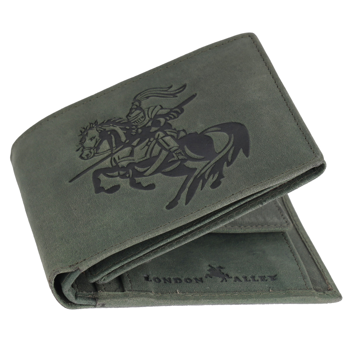 LONDON ALLEY Sparta Vintage Green RFID Blocking Men's Leather Wallet