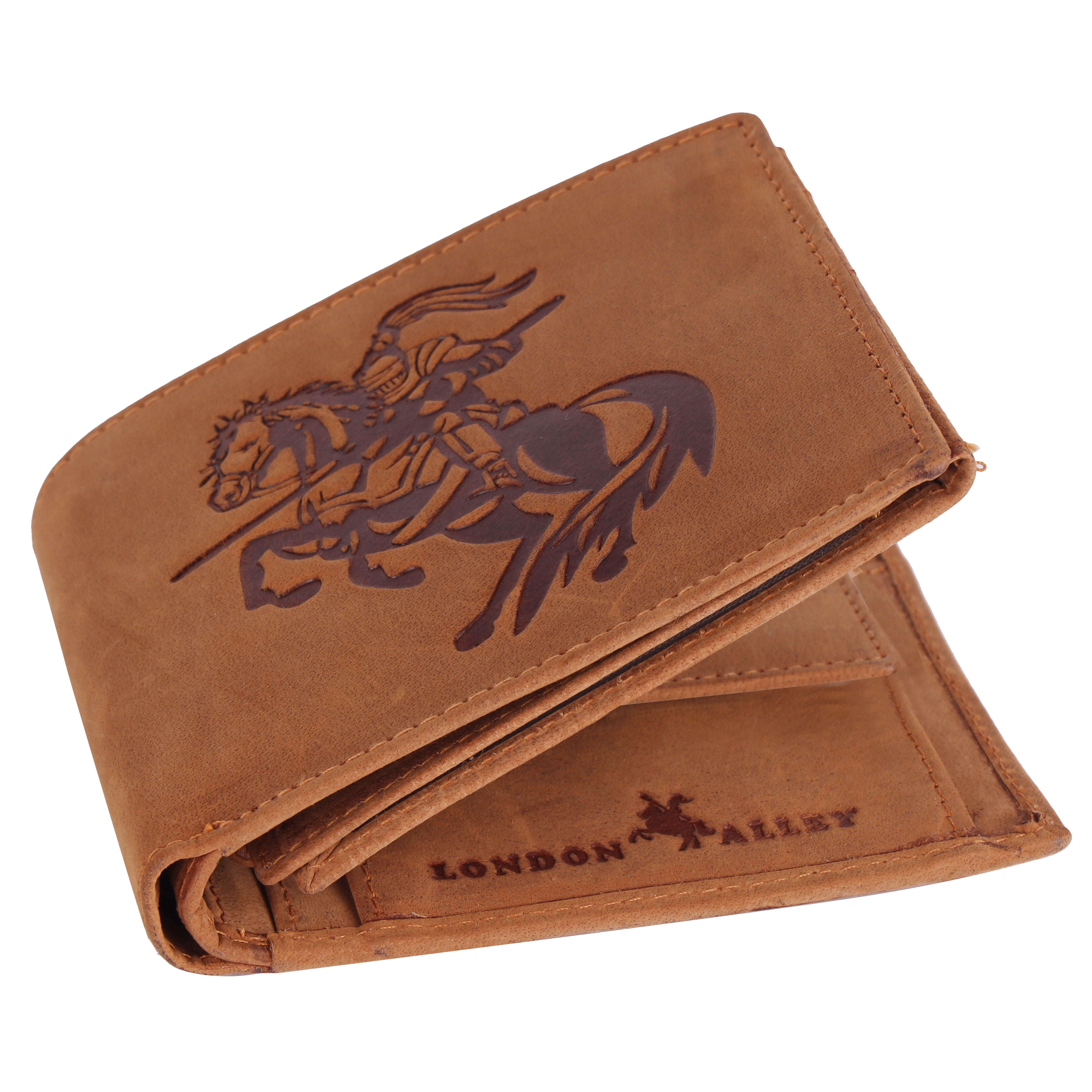 LONDON ALLEY Men's Leather ELK Wallet In VINTAGE RED | RFID Blocking Slim Wallet | Casual Vintage Waxed Leather
