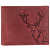 LONDON ALLEY Elk Vintage Red RFID Blocking Men's Leather Wallet