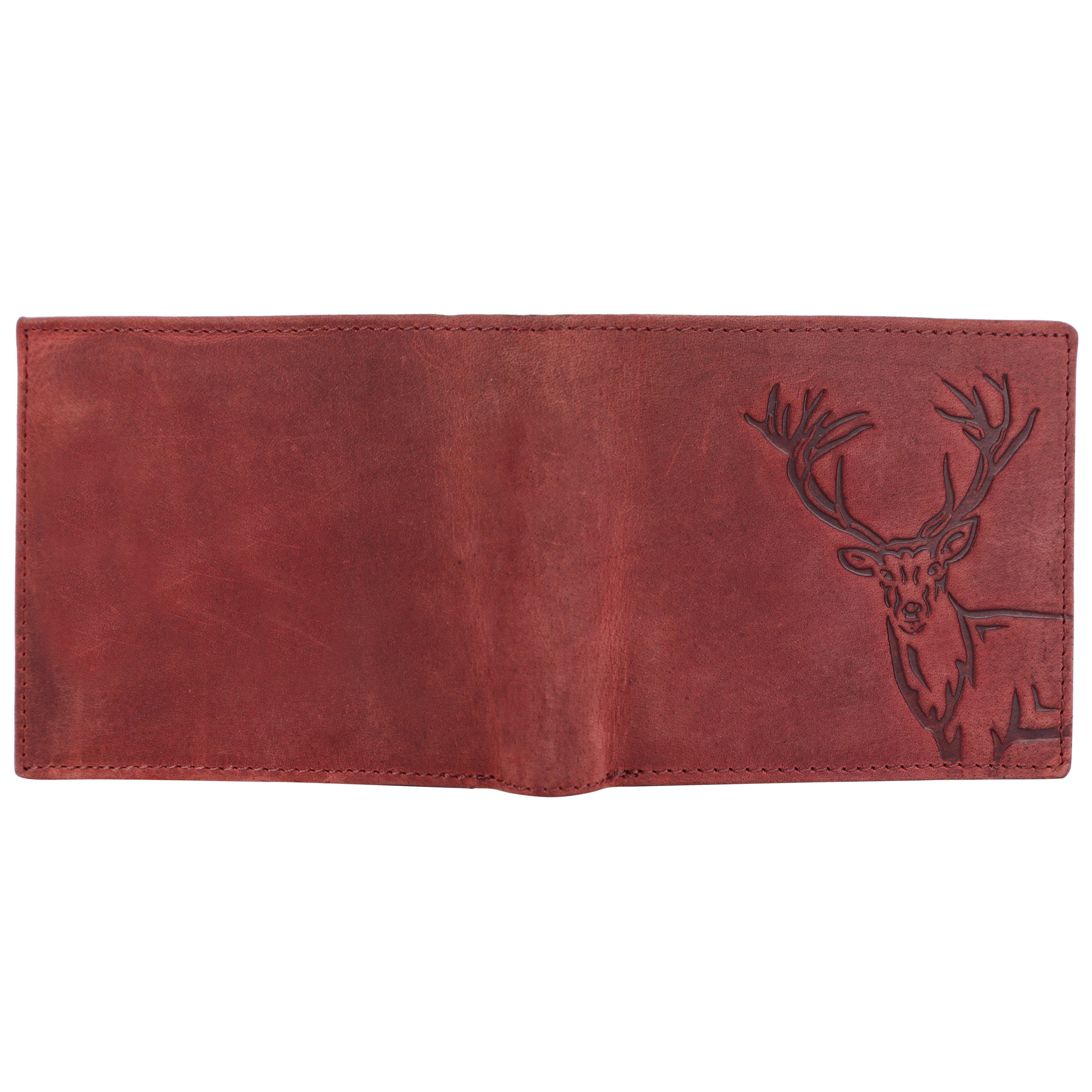 LONDON ALLEY Elk Vintage Red RFID Blocking Men's Leather Wallet