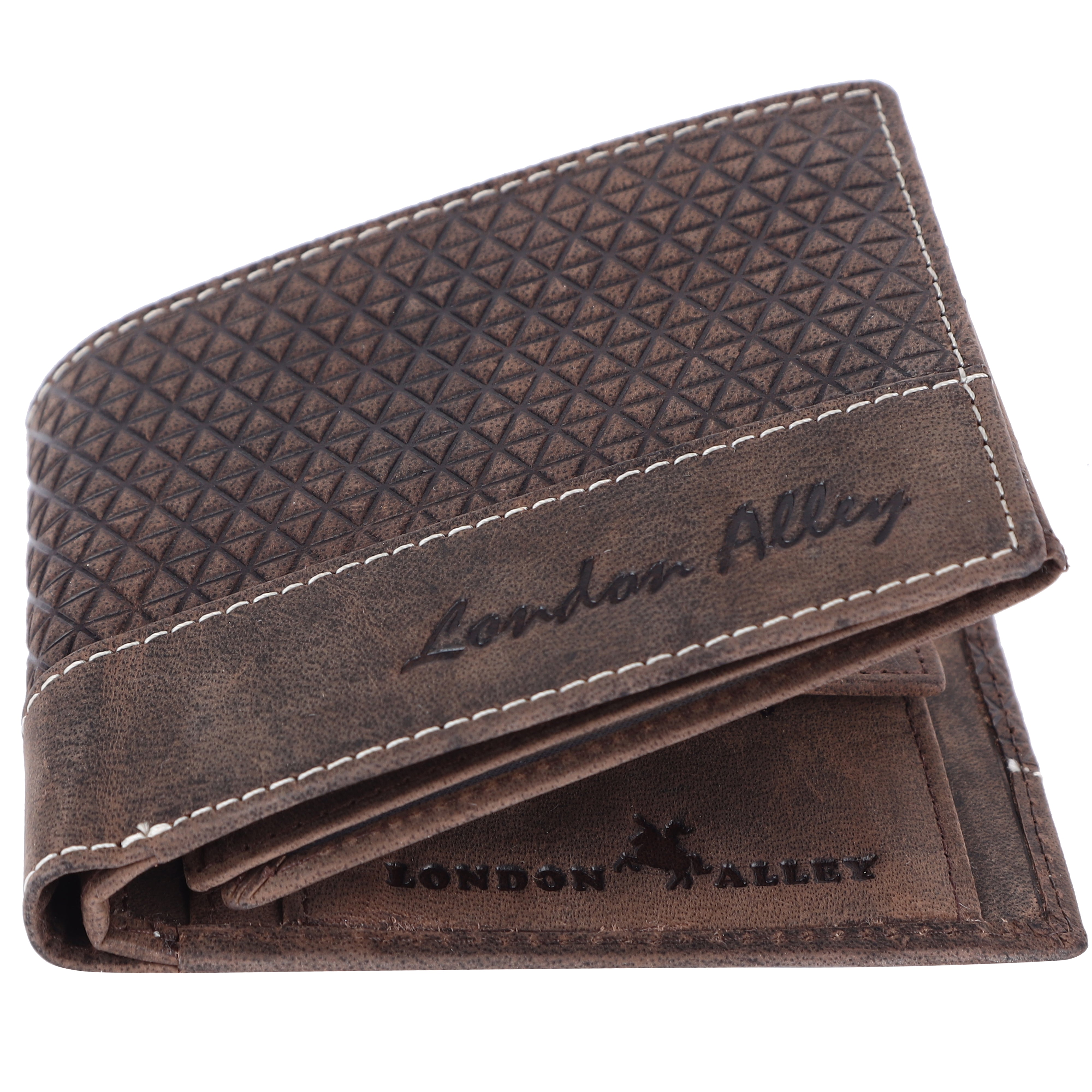 LONDON ALLEY Flex Vintage Brown RFID Blocking Men's Leather Wallet