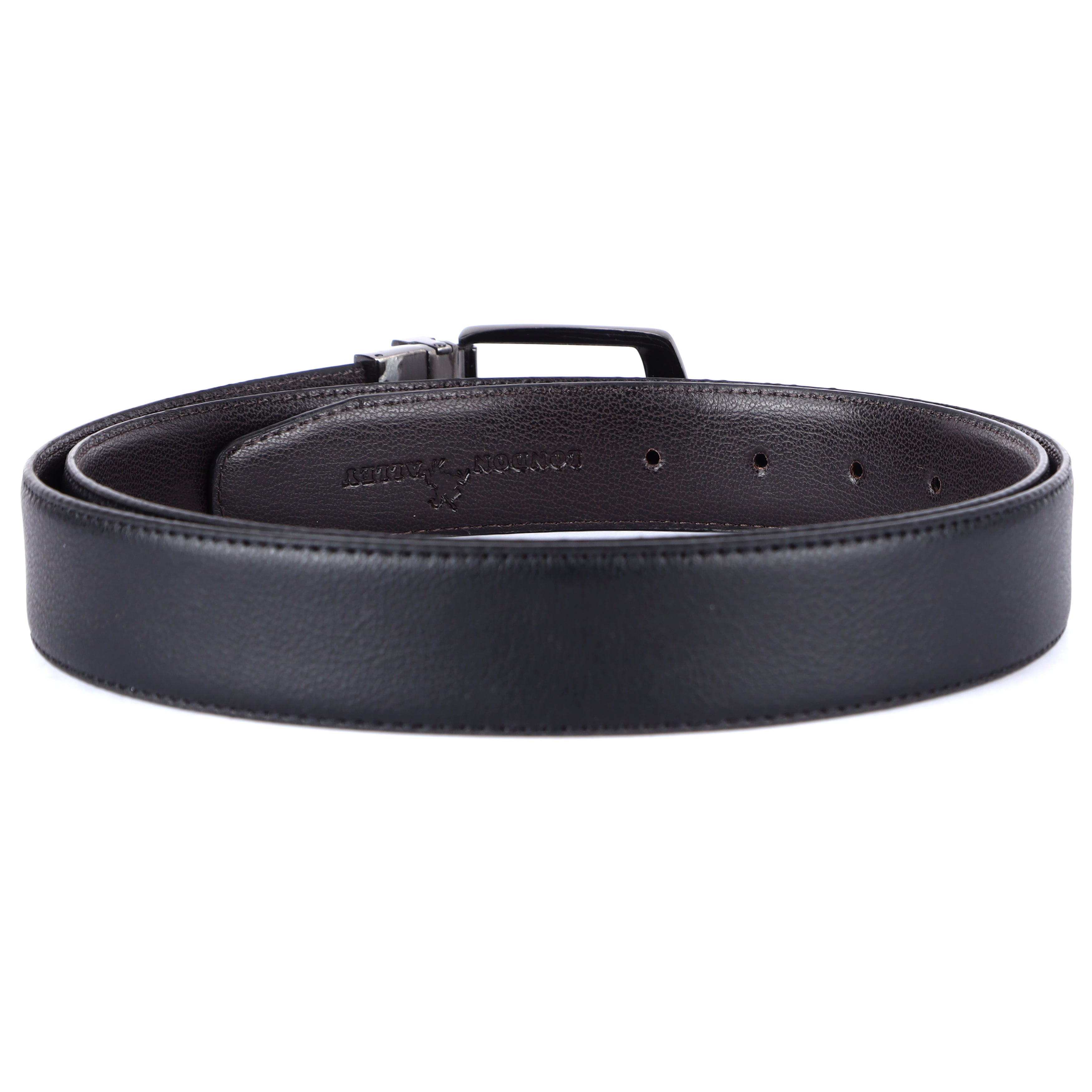 London Alley Filip Reversable Black/Brown leather belt with buckle.