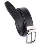 London Alley Filip Reversable Black/Brown leather belt with buckle.