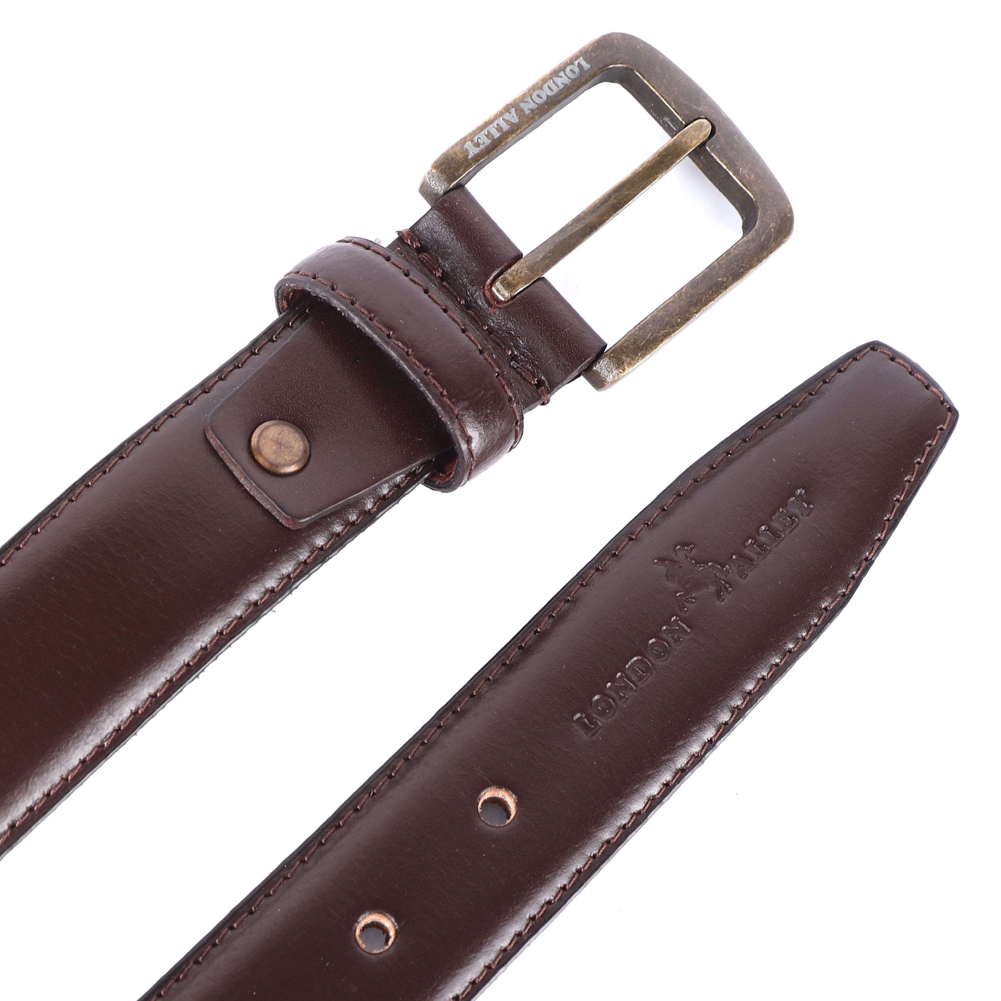 London Alley Charles brown leather belt for men's