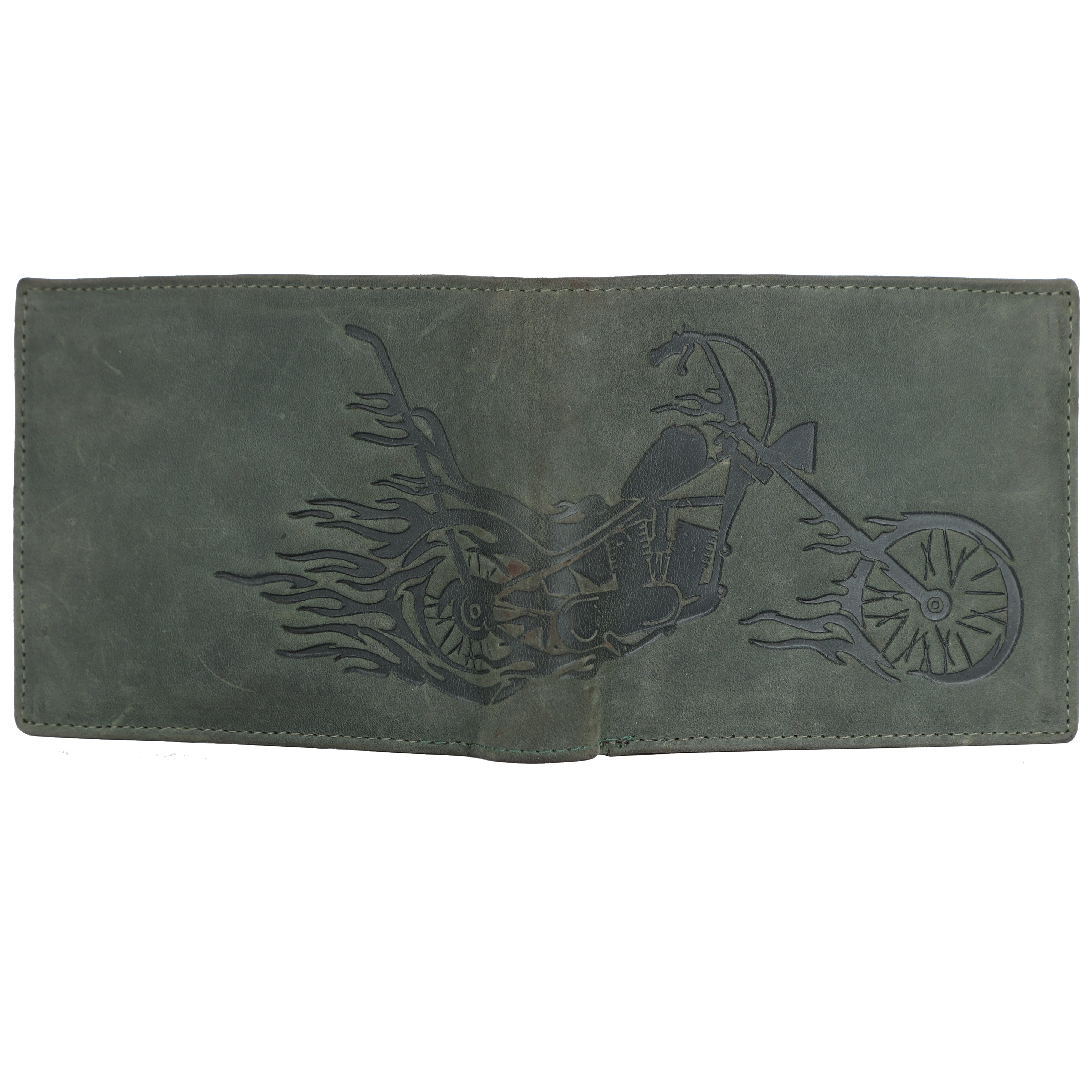 LONDON ALLEY Harley Green Leather Men's Wallet