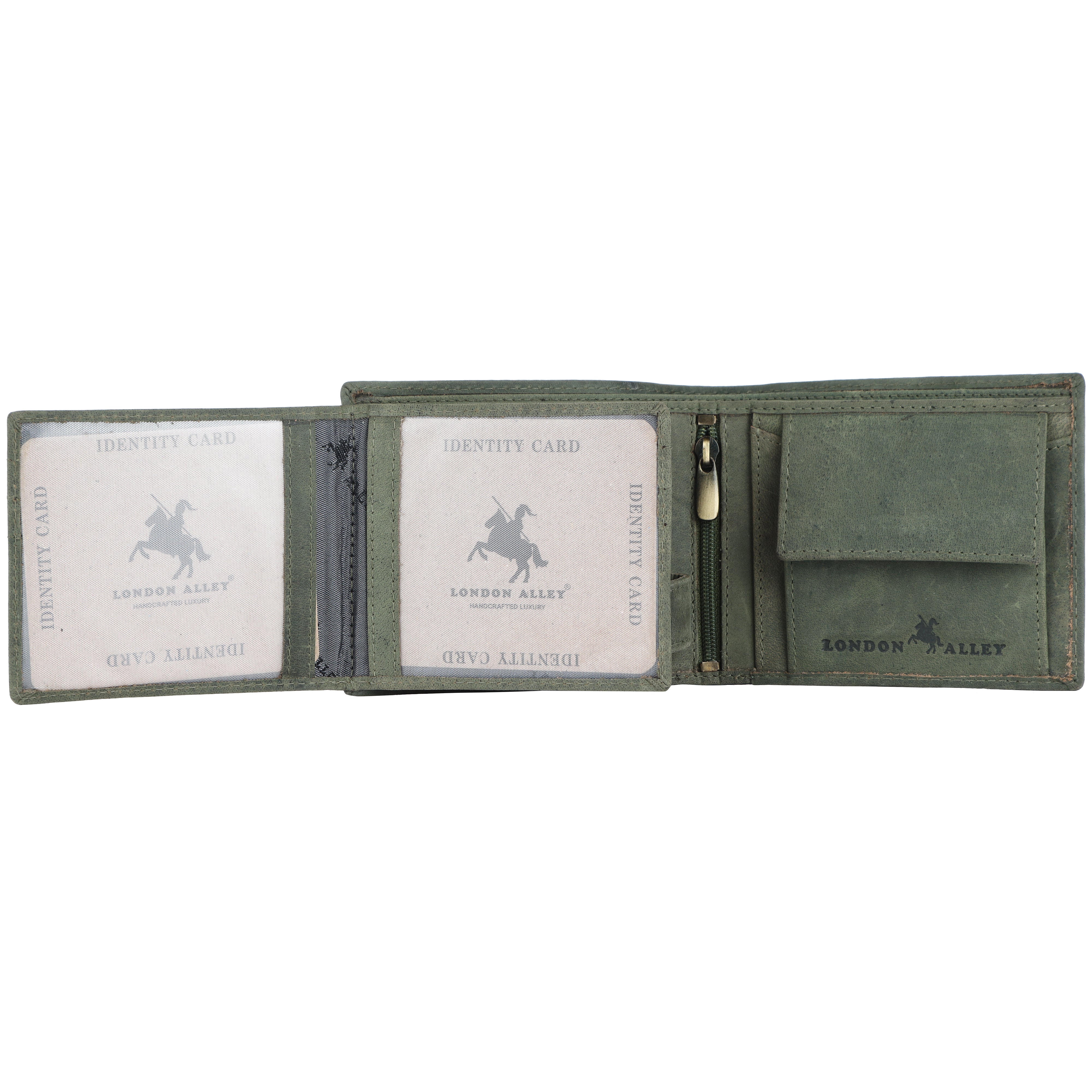 LONDON ALLEY Dave Vintage Green RFID Blocking Men's Leather Wallet