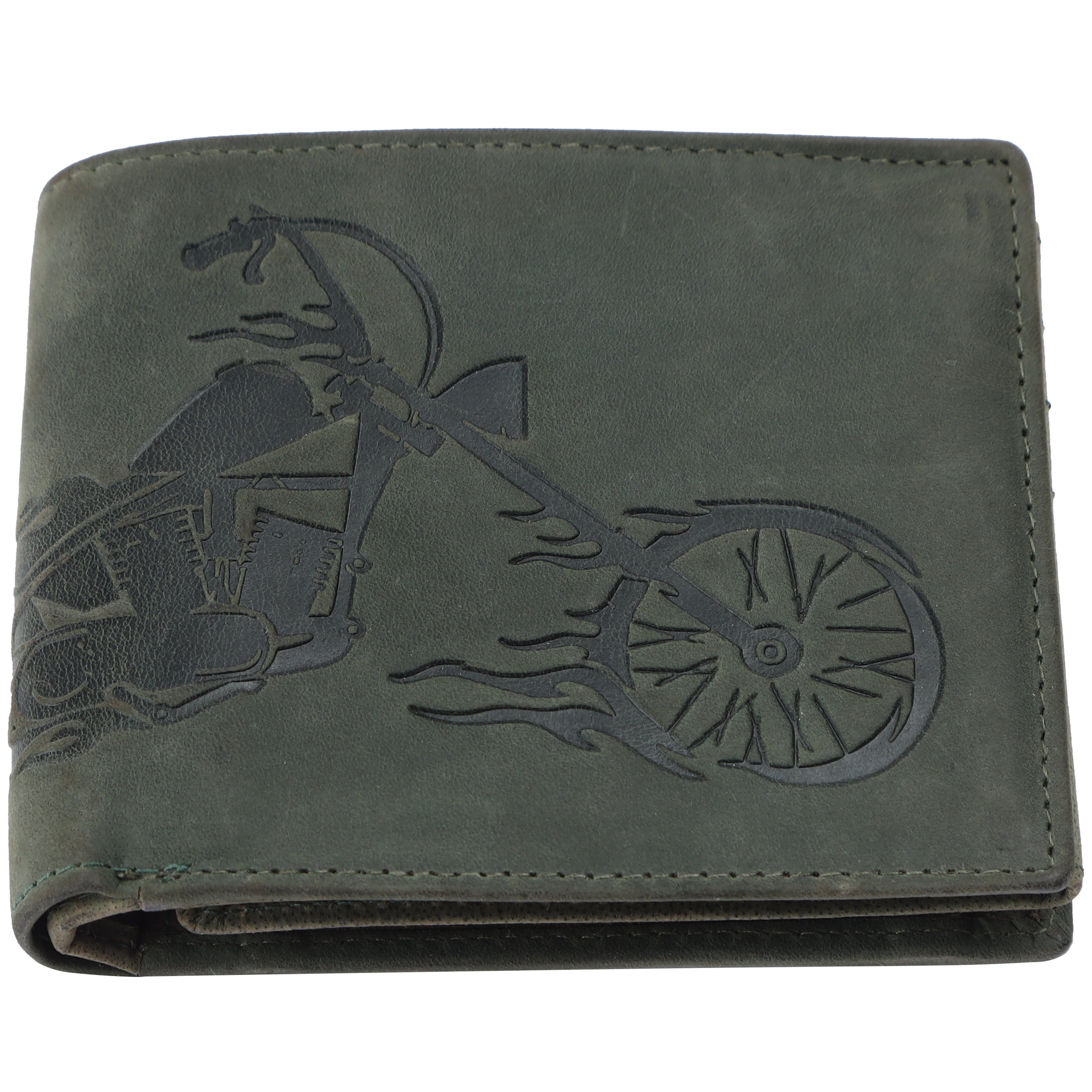 LONDON ALLEY Harley Green Leather Men's Wallet