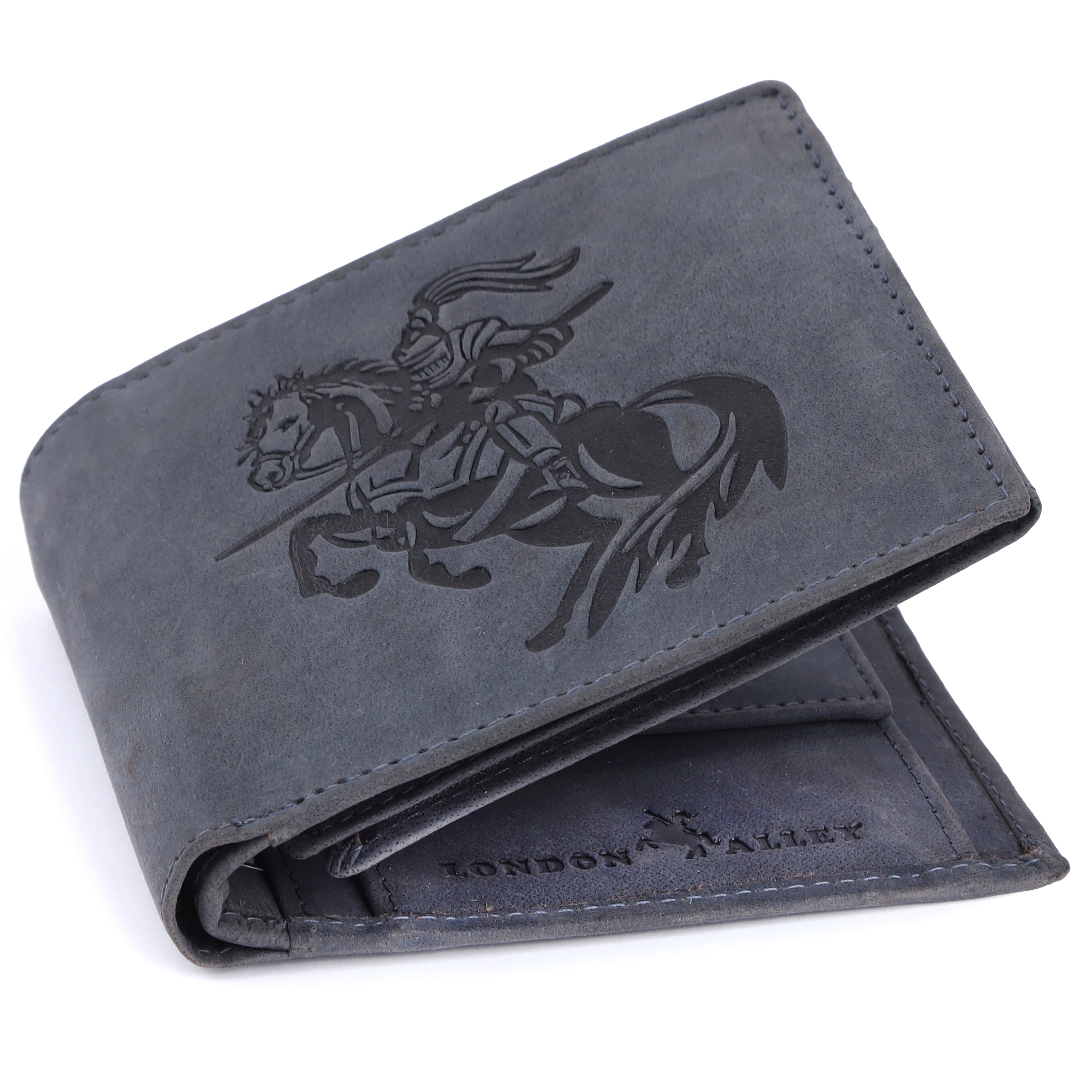 LONDON ALLEY Sparta Vintage Blue RFID Blocking Men's Leather Wallet