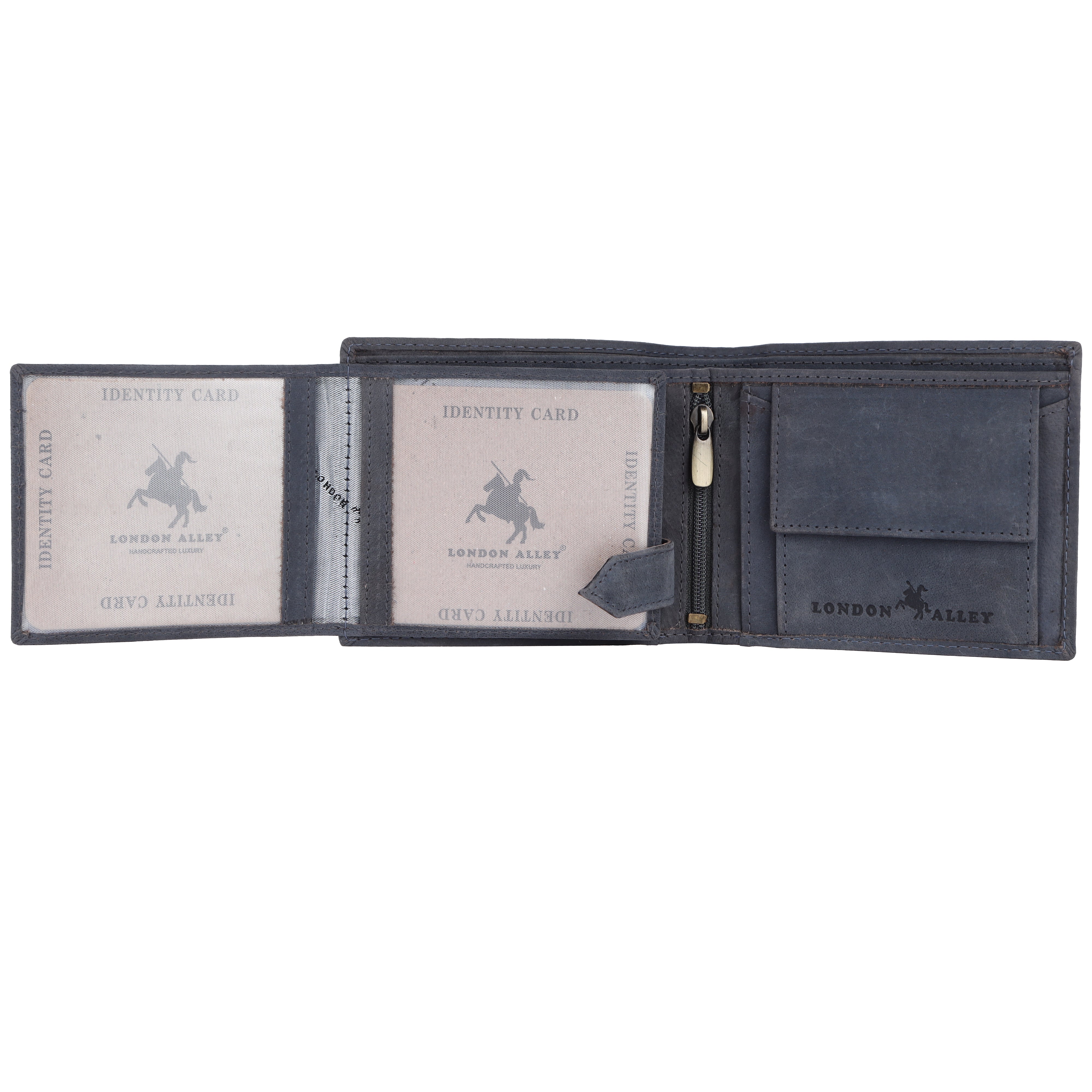 LONDON ALLEY Sparta Vintage Blue RFID Blocking Men's Leather Wallet