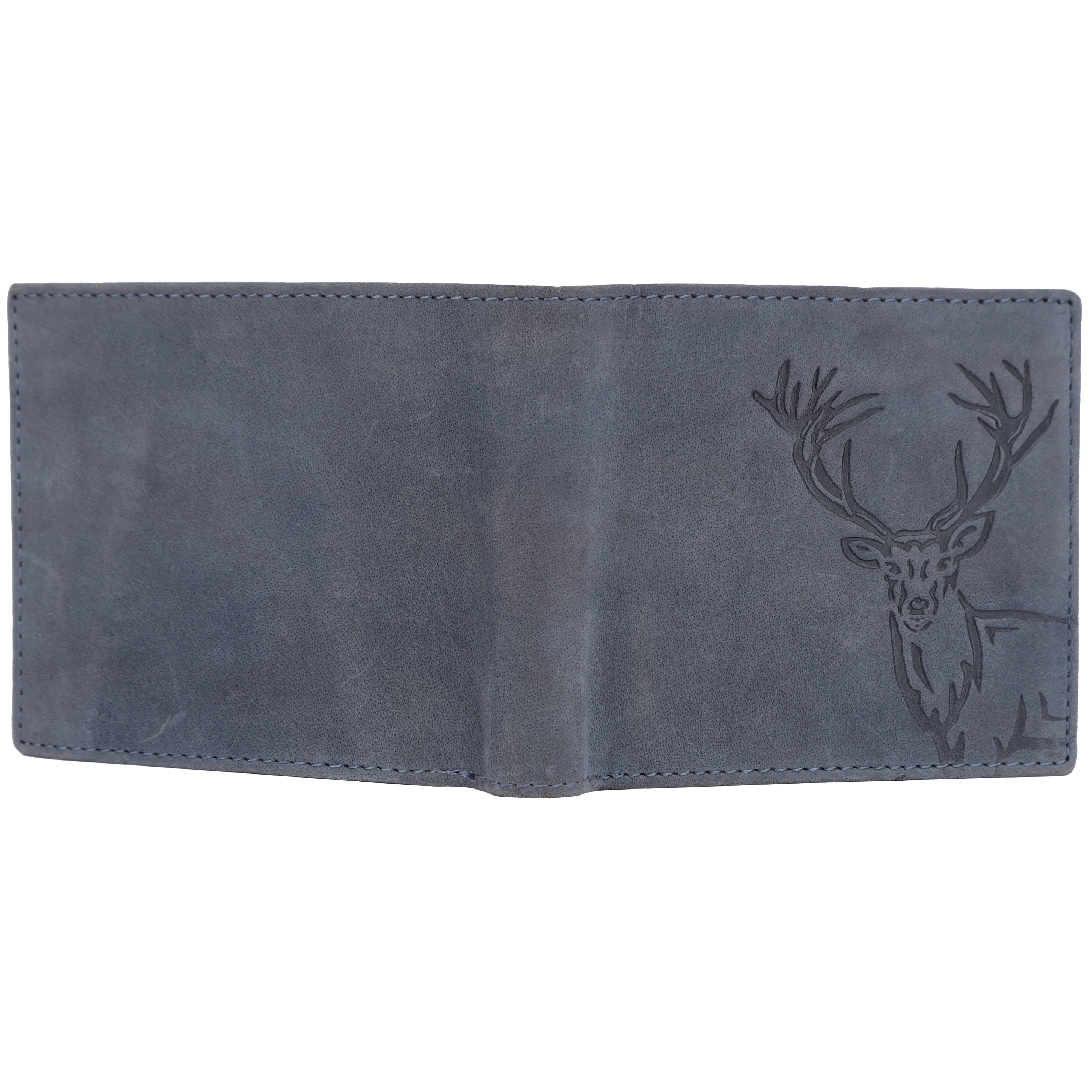 LONDON ALLEY Elk Vintage Blue RFID Blocking Men's Leather Wallet