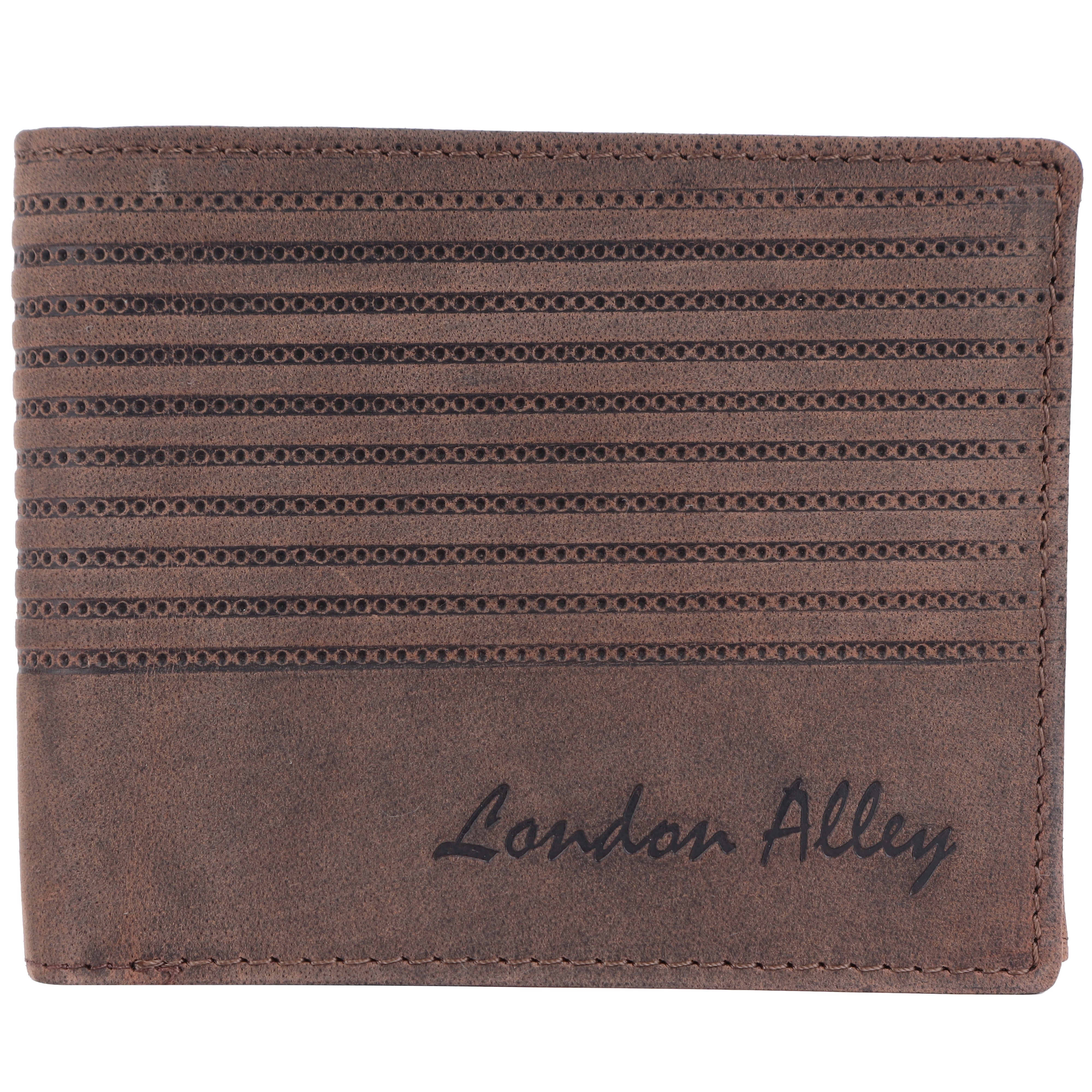 LONDON ALLEY Drake Vintage Brown RFID Blocking Men's Leather Wallet