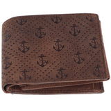 LONDON ALLEY Anchor Vintage Brown RFID Blocking Men's Leather Wallet