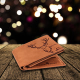 LONDON ALLEY Elk Vintage Tan RFID Blocking Men's Leather Wallet