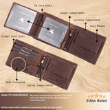 LONDON ALLEY ELK RFID Blocking Vintage Brown Leather Wallet & Black/Brown Reversible Belt Combo Gift Box for Men