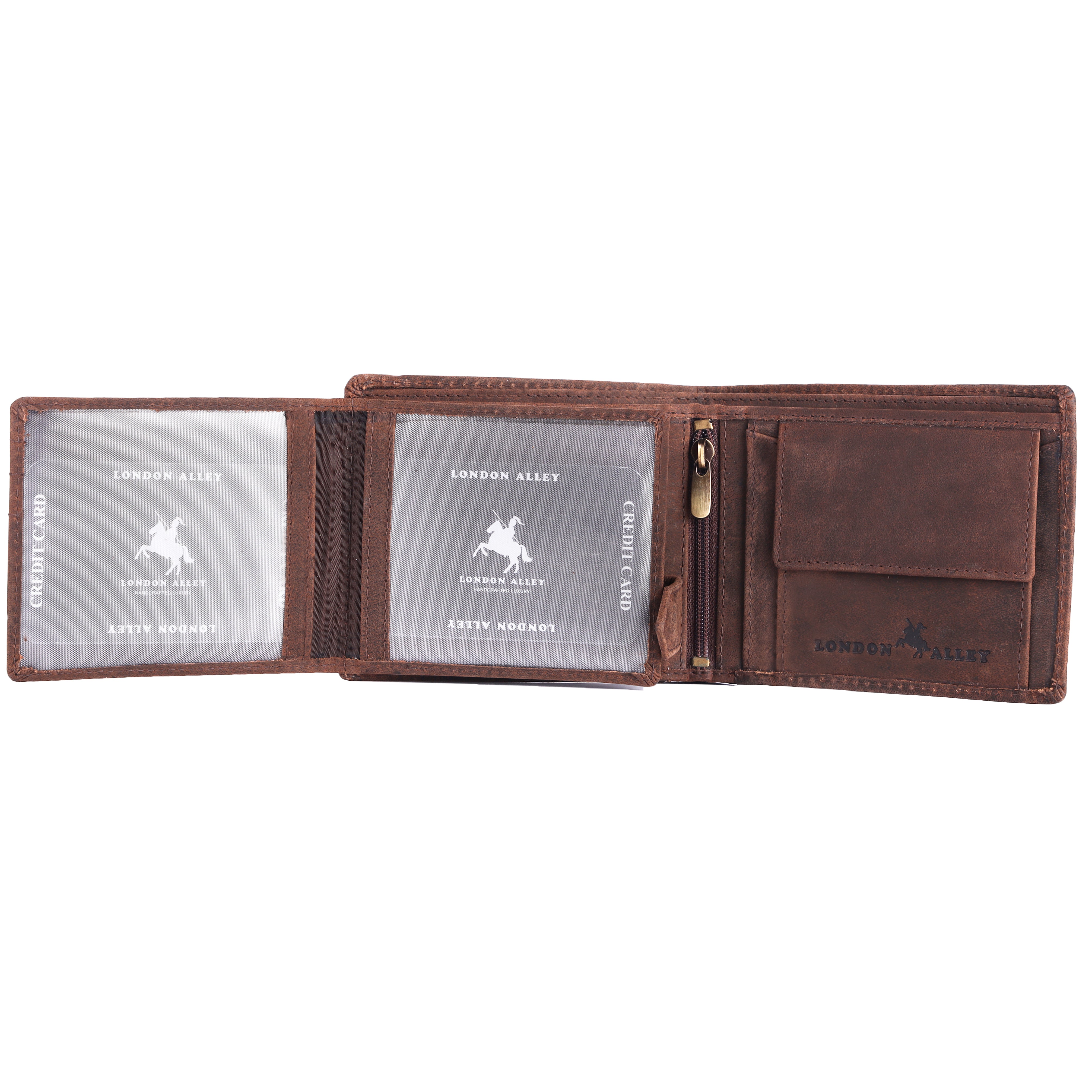 LONDON ALLEY Elk Vintage Brown RFID Blocking Men's Leather Wallet