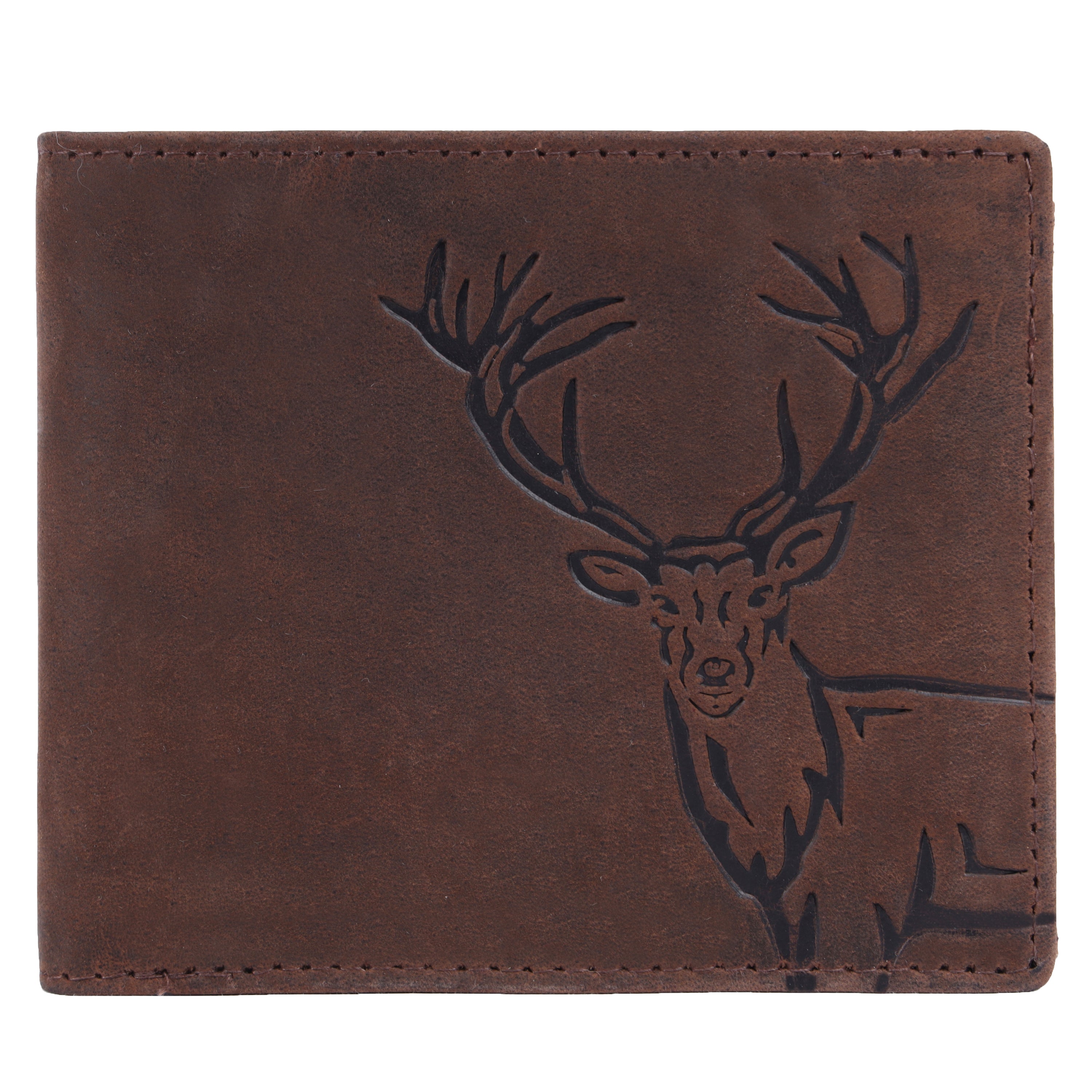 LONDON ALLEY Elk Vintage Brown RFID Blocking Men's Leather Wallet