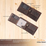 London Alley Harley Vintage Brown RFID Blocking Leather Wallet & Pen Combo Gift Set for Men