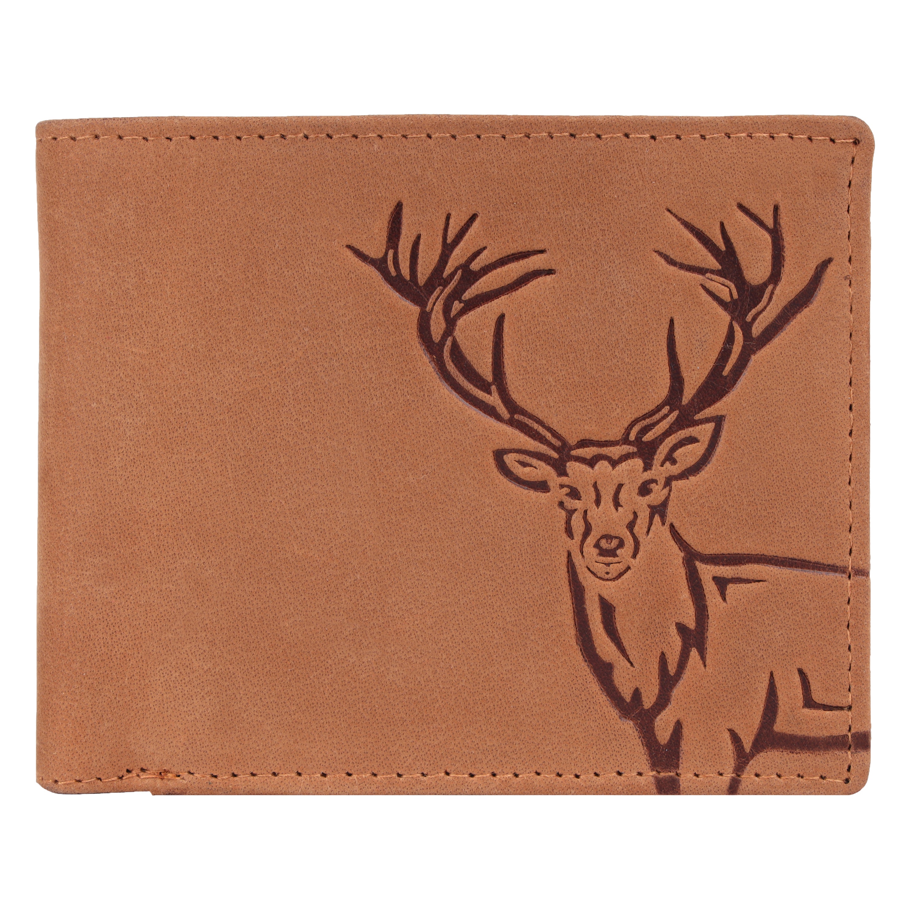 LONDON ALLEY Elk Vintage Tan RFID Blocking Men's Leather Wallet