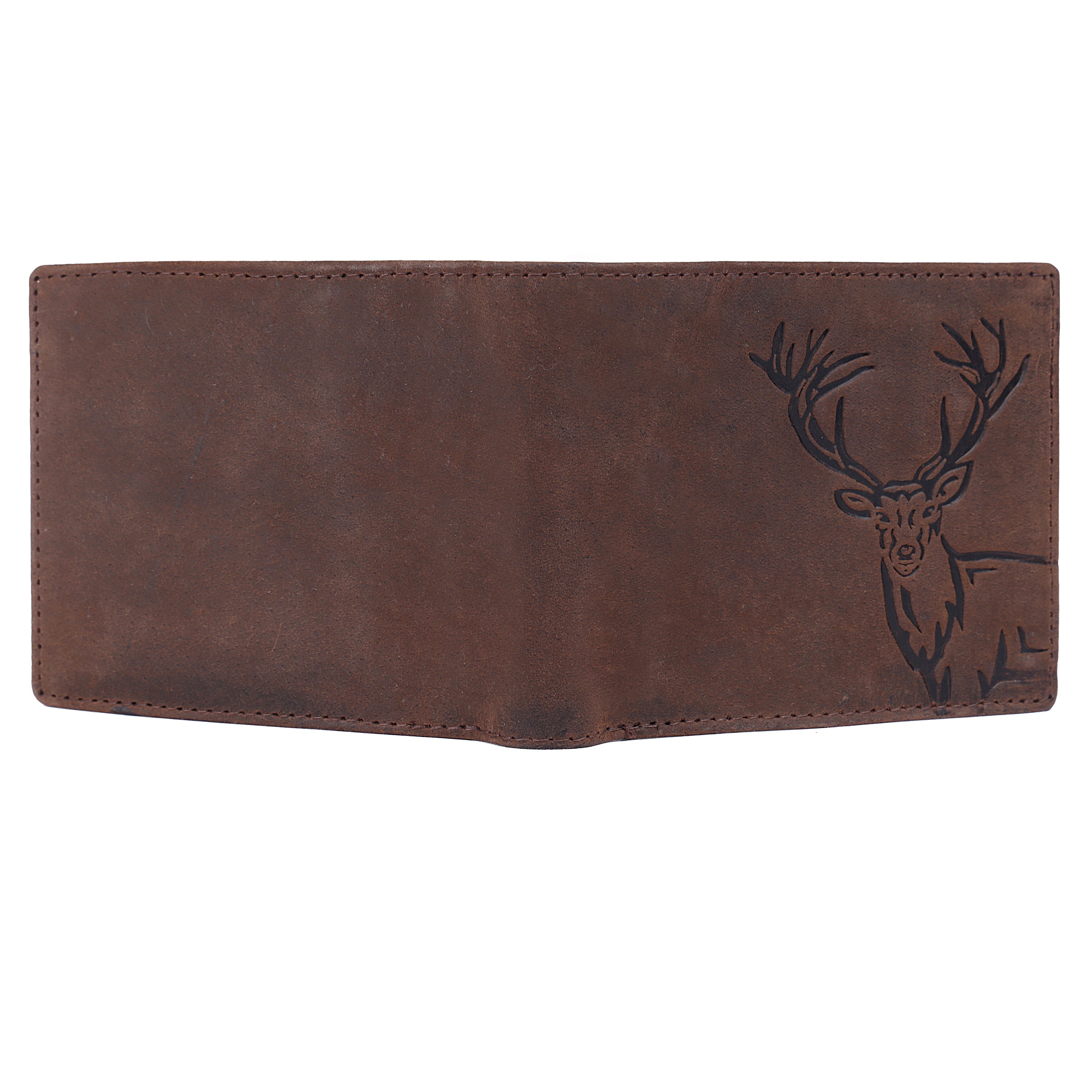 LONDON ALLEY Elk Vintage Brown RFID Blocking Men's Leather Wallet