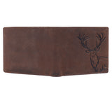 LONDON ALLEY ELK RFID Blocking Vintage Brown Leather Wallet & Black/Brown Reversible Belt Combo Gift Box for Men