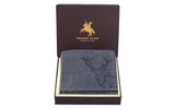 LONDON ALLEY Elk Vintage Blue RFID Blocking Men's Leather Wallet