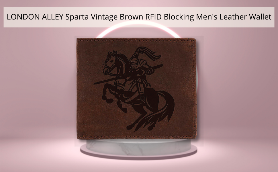 LONDON ALLEY Sparta Brown  RFID Blocking Leather Men's Wallet